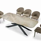 Fixed Ceramic Table in Different Finishes and Sizes Made in Italy - Grotta Viadurini