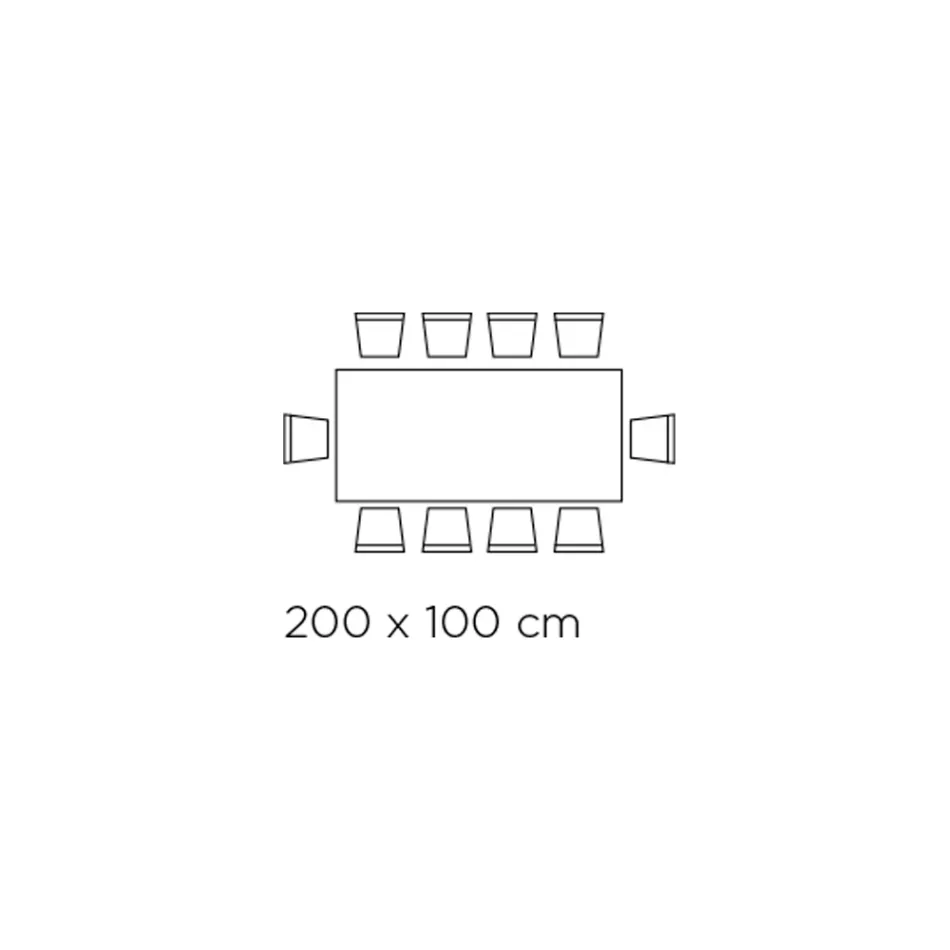 Fixed Rectangular Table with Wooden Base Made in Italy - Equatore Viadurini