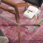 Fixed Rectangular Table in Extra-clear Glass and Ash Made in Italy - North Viadurini