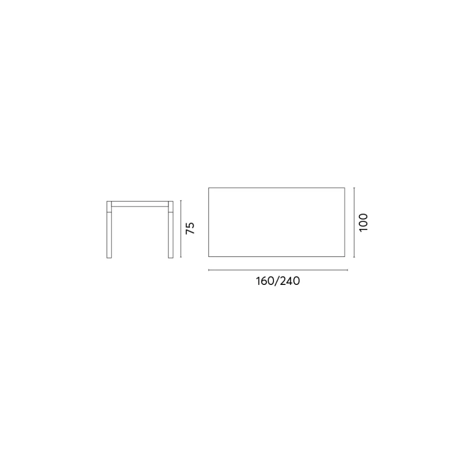 Garden Table Extendable to 240 cm with Aluminium Structure - Geoffroy Viadurini
