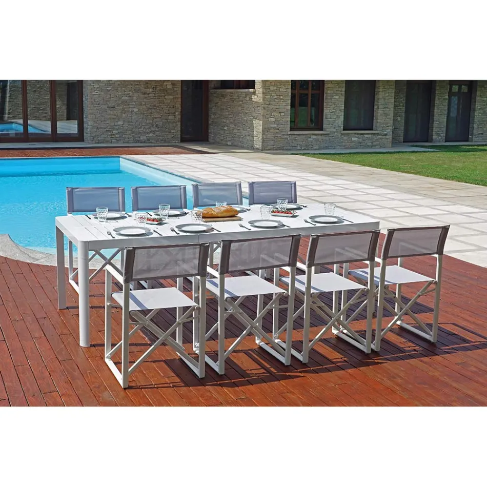 Garden Table Extendable to 240 cm with Aluminium Structure - Geoffroy Viadurini