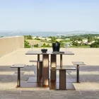 Garden Table with Aluminium Seat Made in Italy - Plinto by Varaschin Viadurini