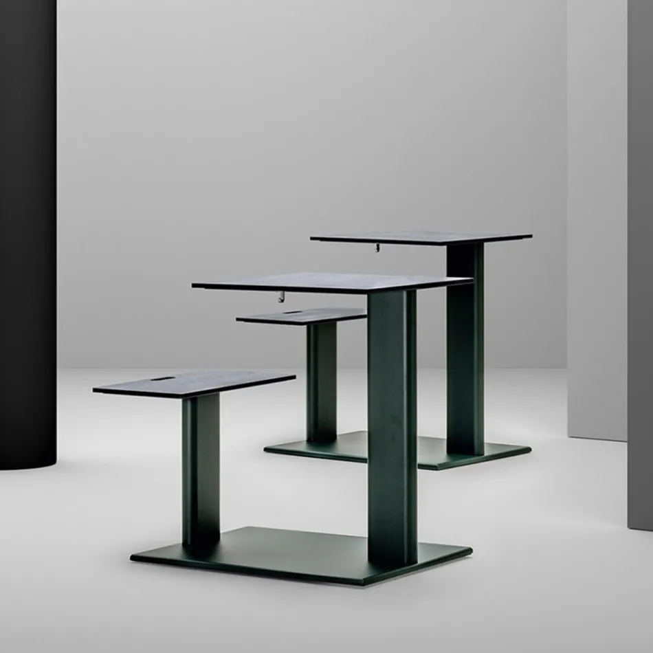 Garden Table with Aluminium Seat Made in Italy - Plinto by Varaschin Viadurini