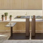 Garden Table with Aluminium Seat Made in Italy - Plinto by Varaschin Viadurini