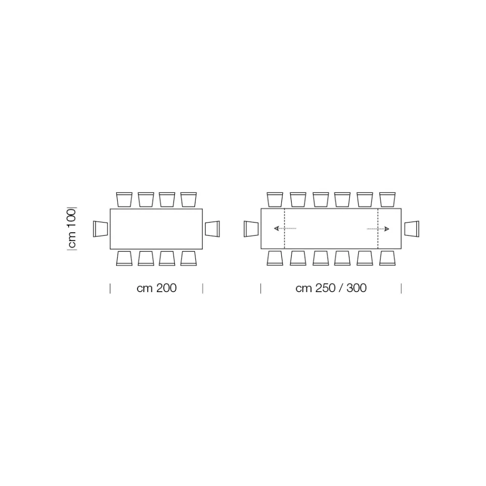 Modern Wooden Table Extendable up to 300 cm Made in Italy - Dalmatian Viadurini