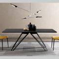 Table in Charcoal Ash Veneer and Metal Made in Italy - Meluso