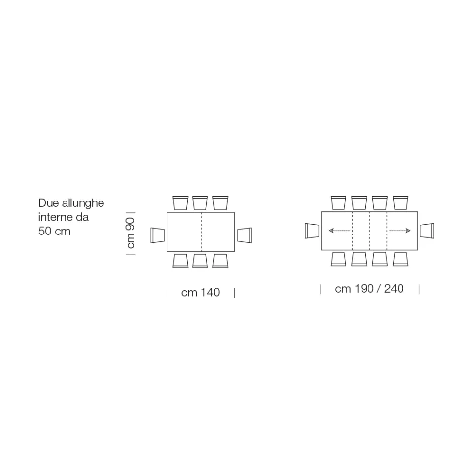 Extendable Laminate Wooden Table up to 470 cm Made in Italy – Gordito Viadurini
