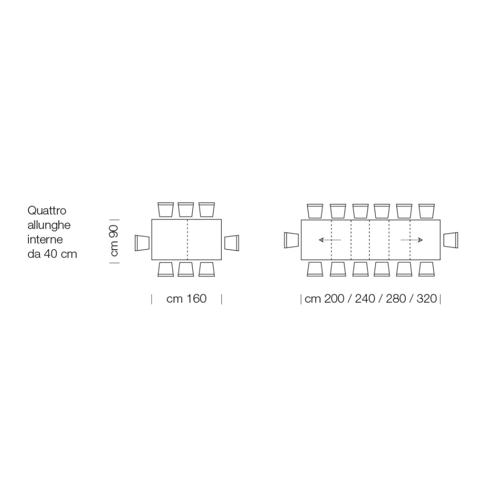 Extendable Laminate Wooden Table up to 470 cm Made in Italy – Gordito Viadurini