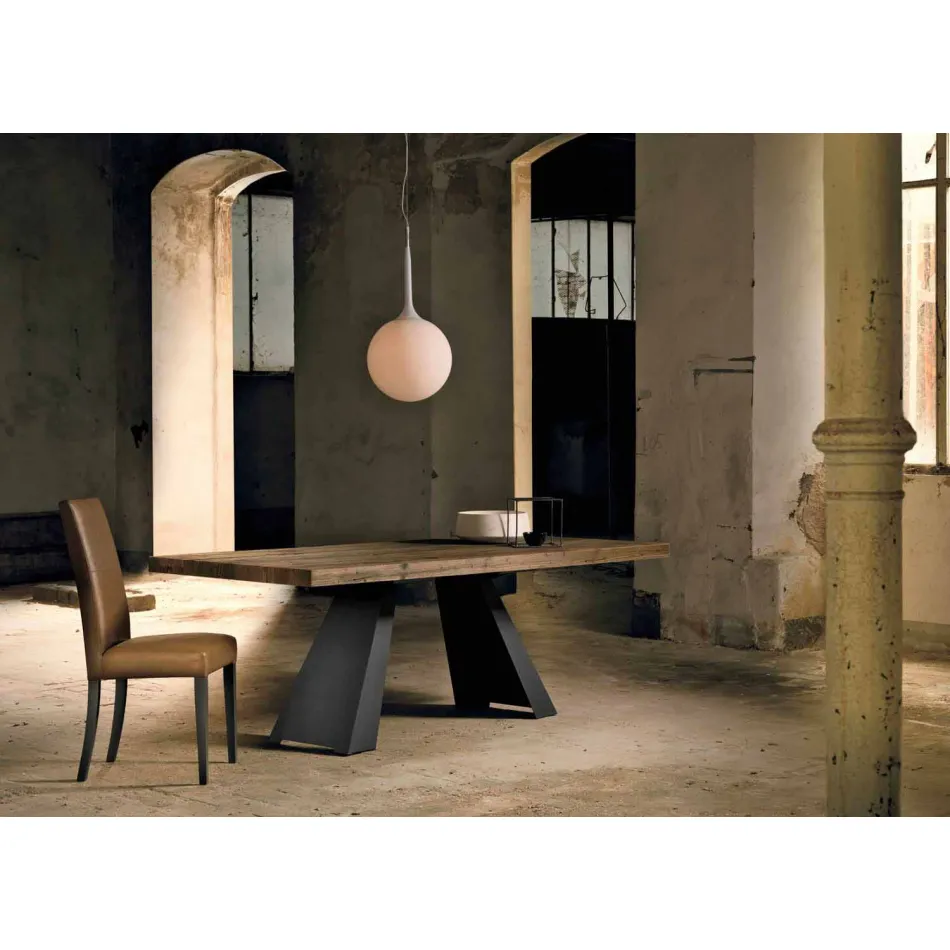 Design solid wood table made in Italy Zerba Viadurini