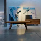 Modern design natural alder solid wood table, Antonio Viadurini