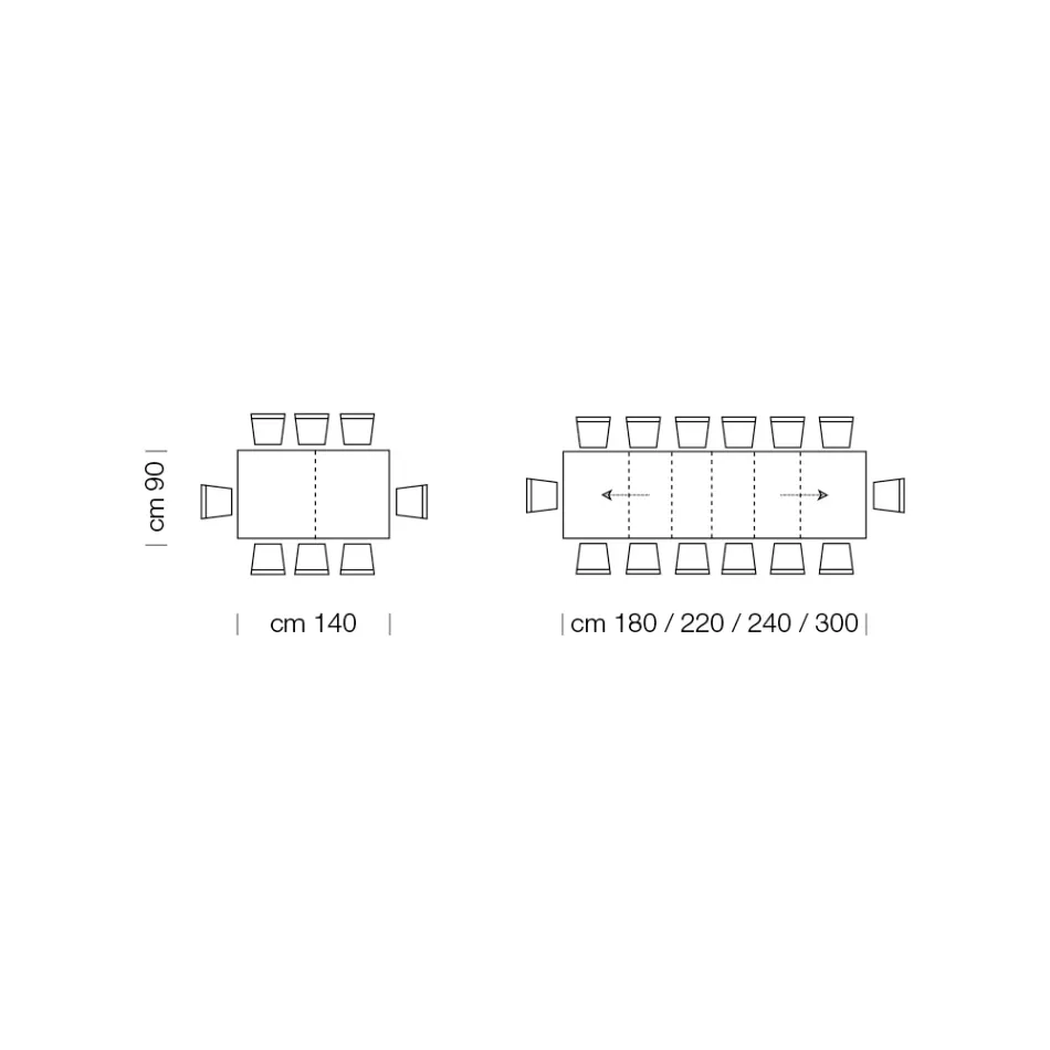 Extendable Melamine Wooden Table up to 470 cm Made in Italy – Gordito Viadurini
