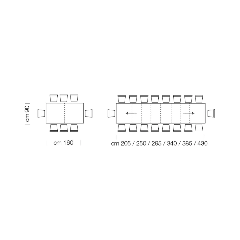 Extendable Melamine Wooden Table up to 470 cm Made in Italy – Gordito Viadurini