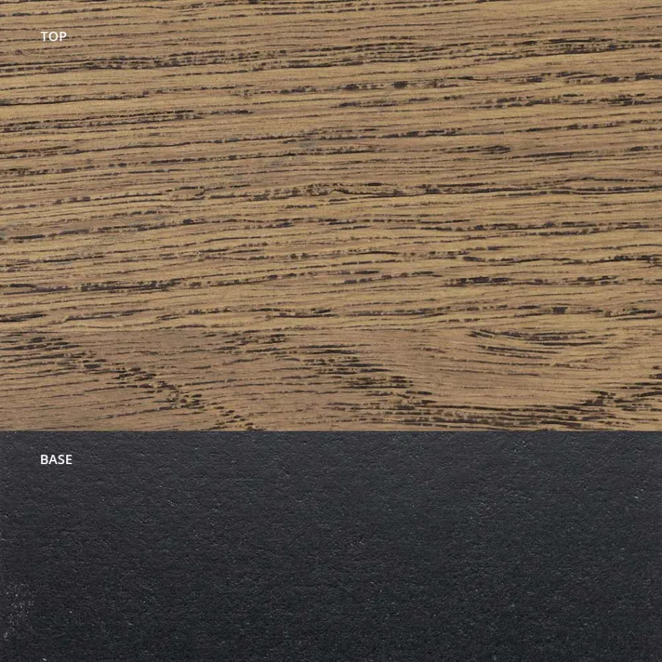 Table in Masellato Oak Plated and Metal Made in Italy - Seoul Viadurini