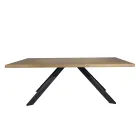 Table in Masellato Oak Plated and Metal Made in Italy - Seoul Viadurini