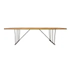 Solid Oak Table and Metal Legs Made in Italy - Consuelo Viadurini