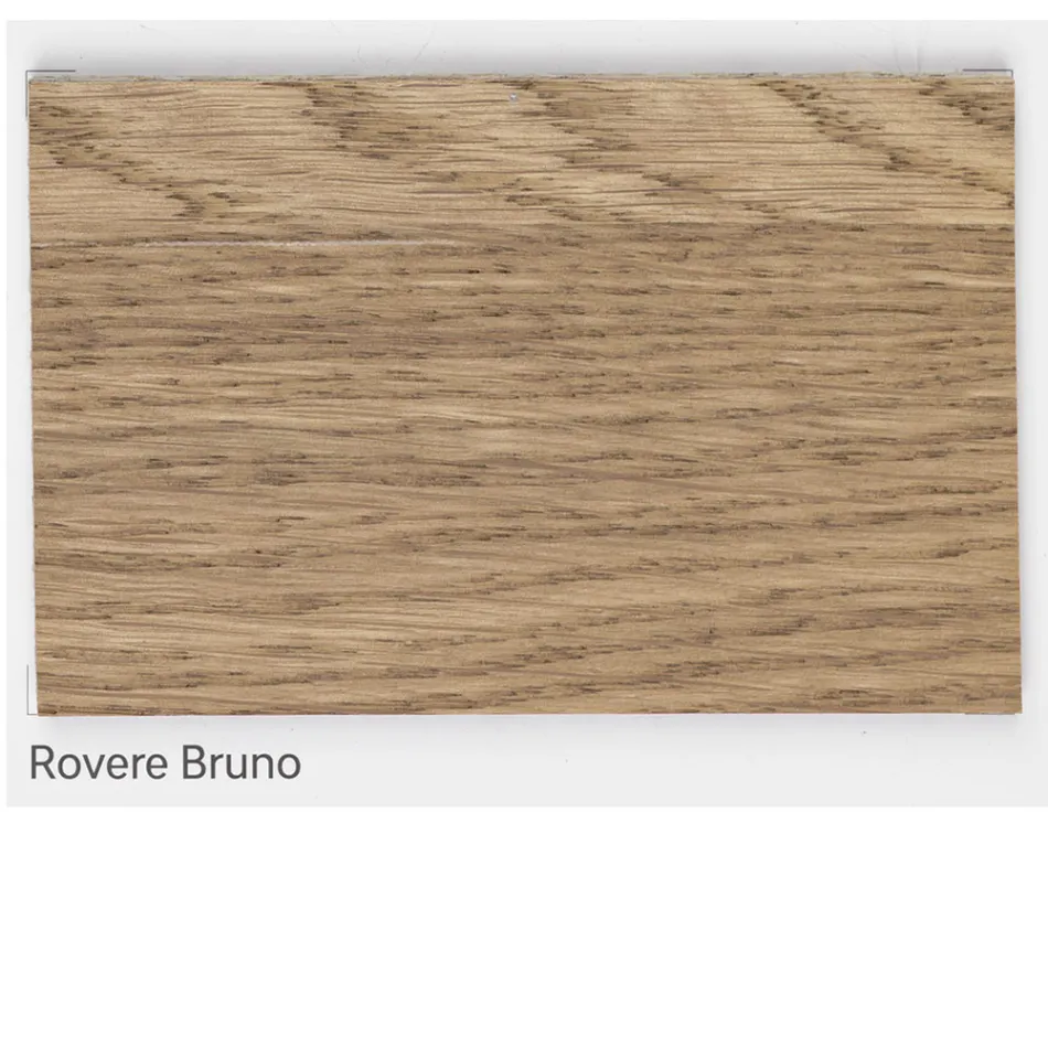 Knotted Oak Table with Iron Grey Metal Base Made in Italy - Gonna Viadurini