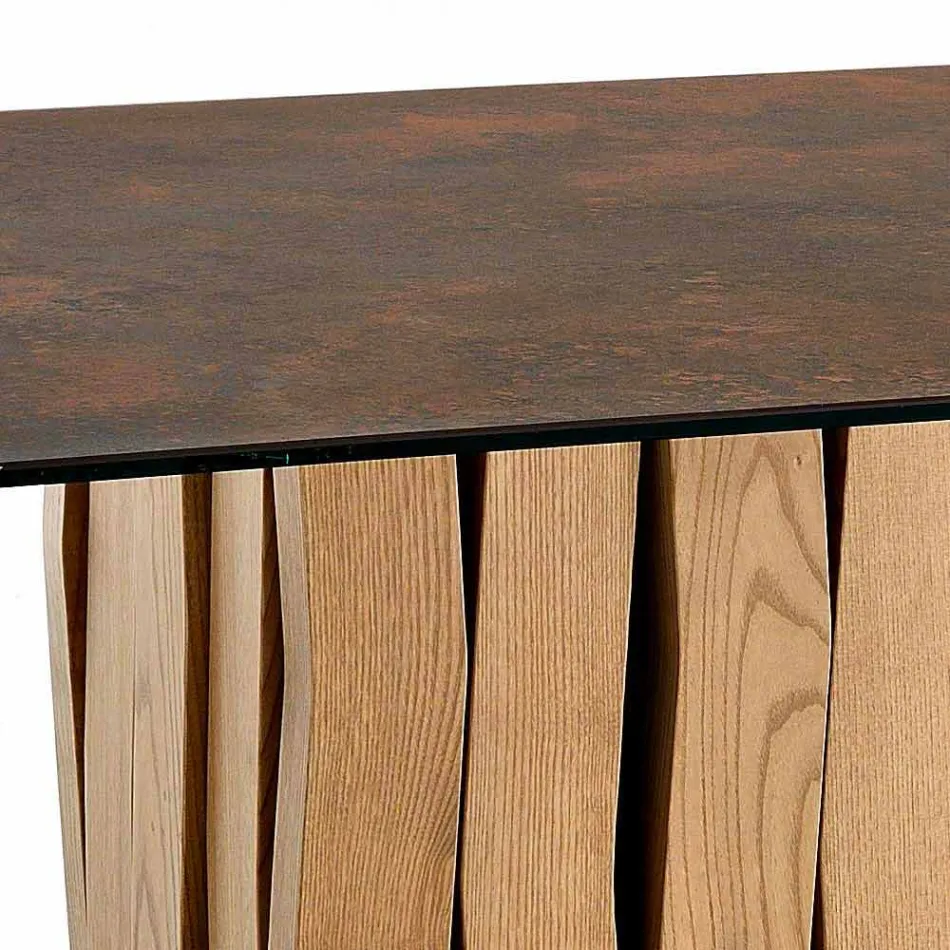 Modern design glass ceramic table made in Italy, Egisto Viadurini