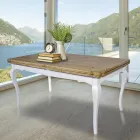 Extendable Indoor Table in Fir with Shaped Corners Made in Italy - Faramir Viadurini