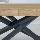 Extendable Indoor Table in Solid Wood and Metal Made in Italy - Khal Viadurini