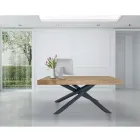 Extendable Indoor Table in Solid Wood and Metal Made in Italy - Khal Viadurini