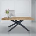 Extendable Indoor Table in Solid Wood and Metal Made in Italy - Khal