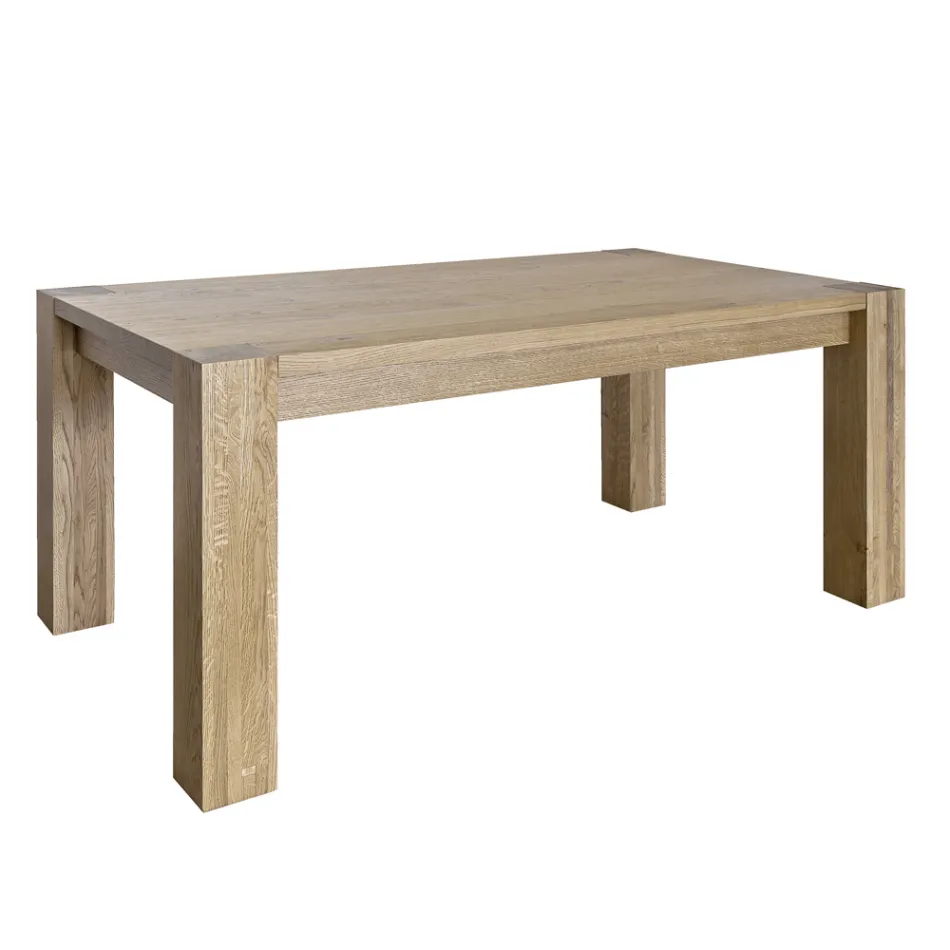 Extendable Living Table in Knotted Oak Plated Made in Italy - Durin Viadurini