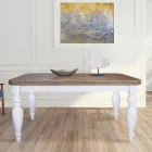 Extendable Living Table in Oak with Shaped Corners Made in Italy - Rafael Viadurini
