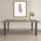 Living Table Plated in Solid Oak Made in Italy - Geolier Viadurini