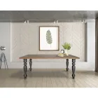 Living Table Plated in Solid Oak Made in Italy - Geolier Viadurini