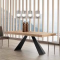 Modern table extendable up to 260/280 cm in wood and metal Teramo