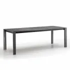 Modern extendable table in stoneware and beech wood made in Italy Duccio Viadurini