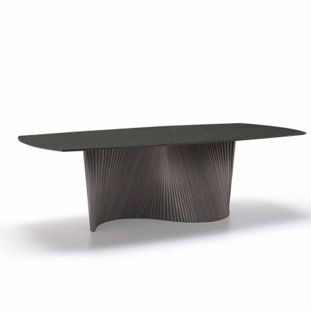 Modern table with marble effect stoneware top made in Italy, Adrano Viadurini