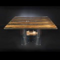 Modern wooden and glass table Venezia, designed