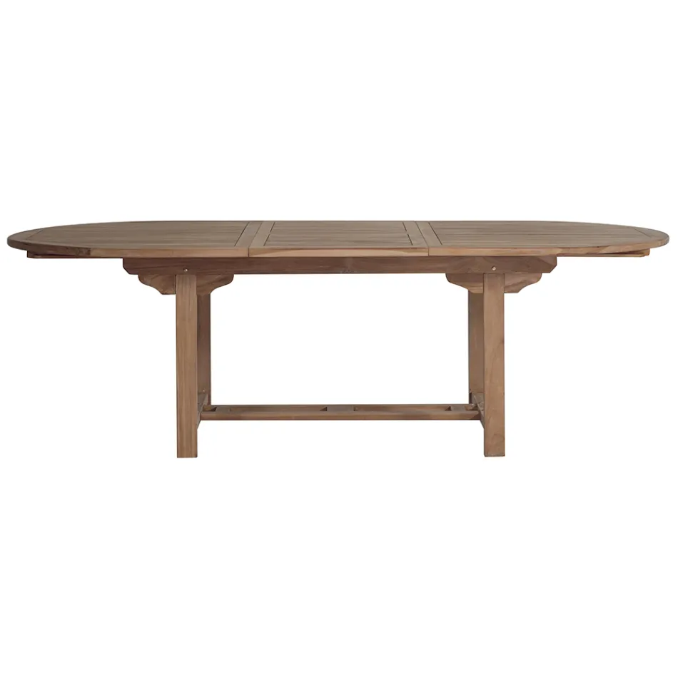Oval Outdoor Table Extendable to 240 cm Made of Teak - Ivy Viadurini