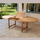 Oval Outdoor Table Extendable to 240 cm Made of Teak - Ivy Viadurini
