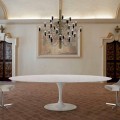 Modern Oval Table in Carrara Marble or Black Marquinia Made in Italy – Dollars