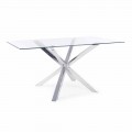 Homemotion Dining Room Table with Tempered Glass Top - Denda
