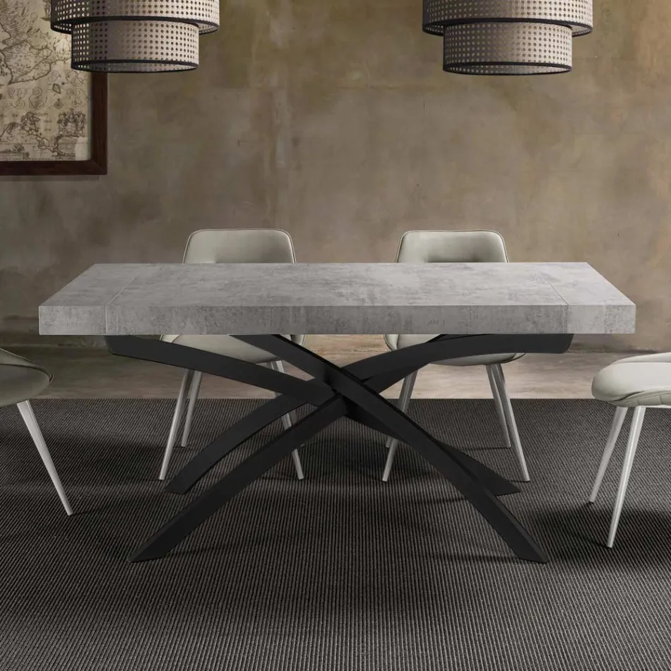 Dining Room Table in Melamine Wood Extendable Up to 280 cm - Lukas Viadurini