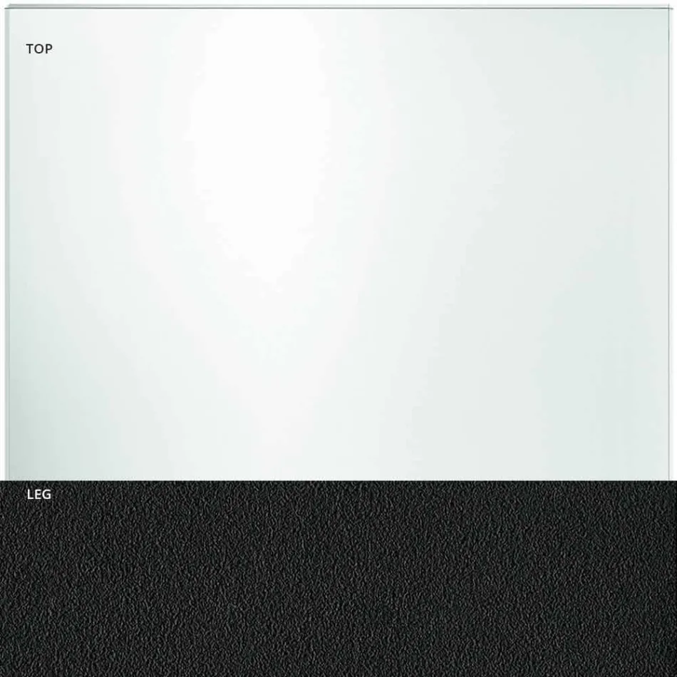 Table Top in Extra-clear Glass and Metal Legs 3 Finishes 4 Sizes - Speck Viadurini