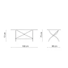 Galvanized Steel Outdoor Folding Table Made in Italy - Selvaggia Viadurini