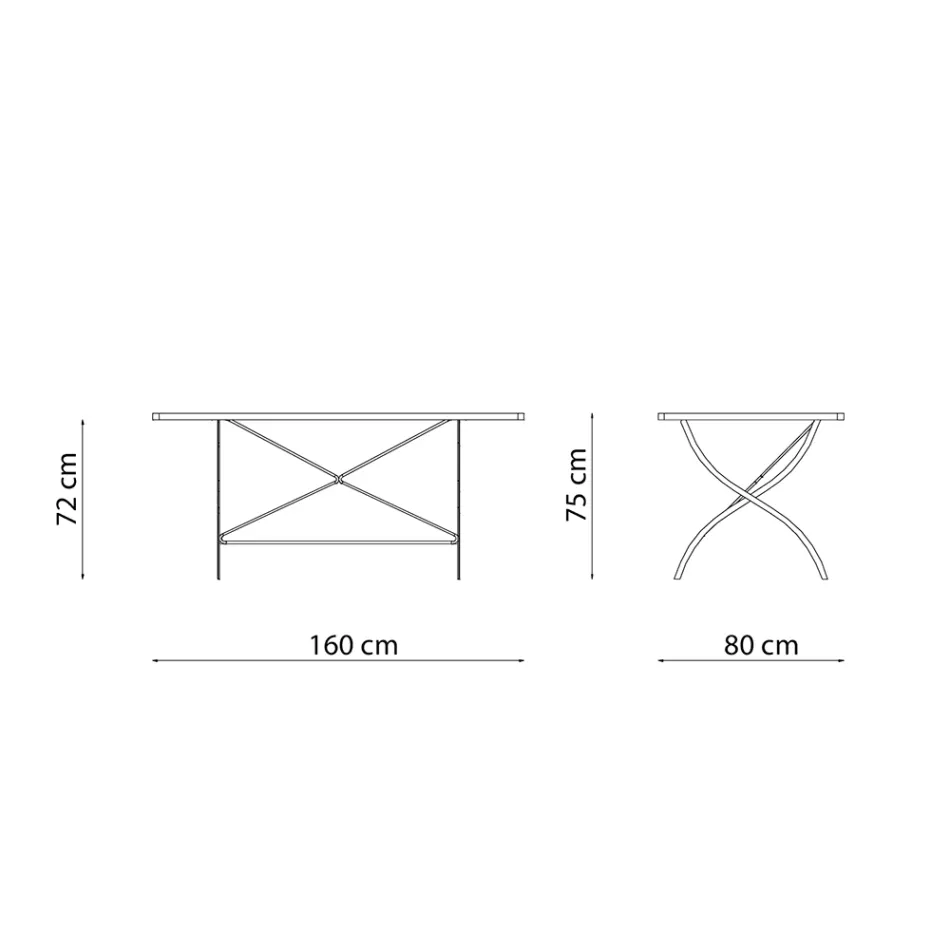 Galvanized Steel Outdoor Folding Table Made in Italy - Selvaggia Viadurini