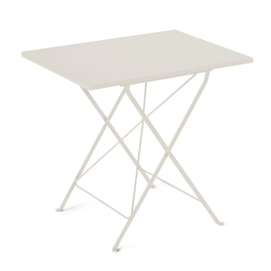 Folding Garden Table in Galvanized Steel Made in Italy - Akila Viadurini