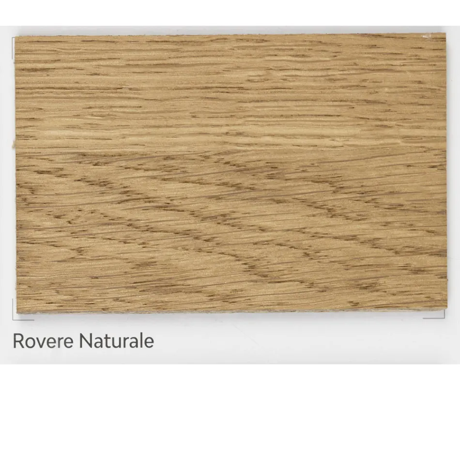 Solid Oak Plated Table and Crystal Base Made in Italy - Noelia Viadurini