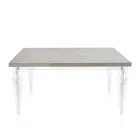 Extendable Dining Table to 255 cm in Plexiglass and Wood Made in Italy - Francoise Viadurini