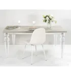 Extendable Dining Table to 255 cm in Plexiglass and Wood Made in Italy - Francoise Viadurini