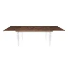 Extendable Dining Table to 255 cm in Plexiglass and Wood Made in Italy - Francoise Viadurini