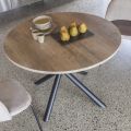 Extendable Dining Table Up to 165 cm in Steel and Melamine Wood - Veneto