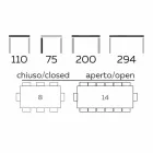 Extendable Dining Table Up to 294 cm in Gres and Metal Made in Italy - Nuzzio Viadurini