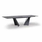 Extendable Dining Table Up to 294 cm in Gres and Metal Made in Italy - Nuzzio Viadurini