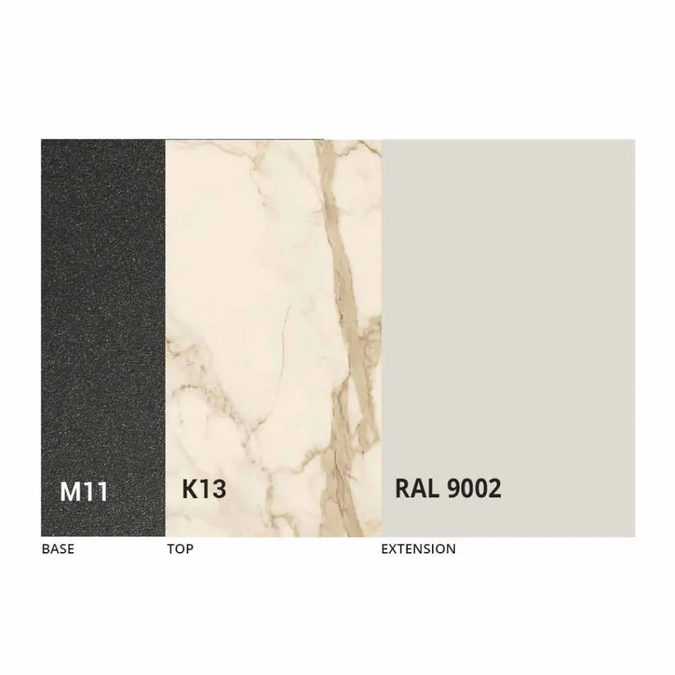 Extendable Dining Table Ceramic Top up to 2.8 m Made in Italy - Paoluccio Viadurini